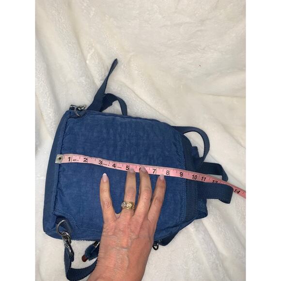 Kipling Queenie Small Backpack True Blue Tonal Unisex Adjustable Straps - Picture 7 of 8